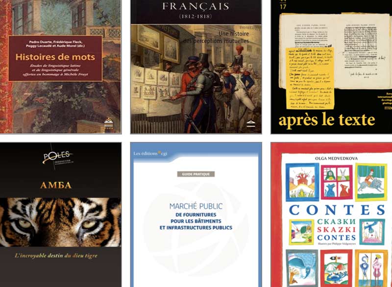 Book covers laid out by Atelier Christian Millet