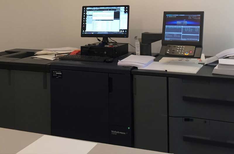 The digital printing area at the print shop